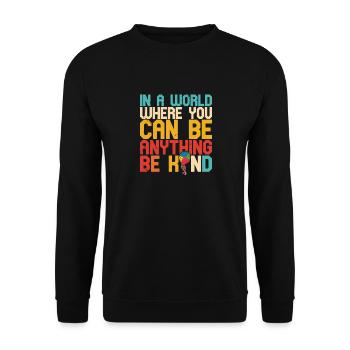 Balloon Autistic Autism thing Puzzle Piece Be Kind - Unisex Sweatshirt - black - Front - Alina (178cm) & Michal (187cm)