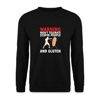 Sans gluten Intolérance au gluten - Sweat-shirt Unisexe - noir - Devant - Alina (178cm) & Michal (187cm)