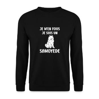 Humour Chien Samoyède - Sweat-shirt Unisexe - noir - Devant - Alina (178cm) & Michal (187cm)