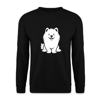 Chien Samoyède - Sweat-shirt Unisexe - noir - Devant - Alina (178cm) & Michal (187cm)