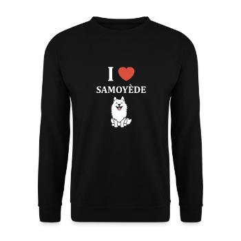 Humour Chien Samoyède - Sweat-shirt Unisexe - noir - Devant - Alina (178cm) & Michal (187cm)