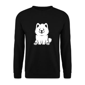 Chien Samoyède - Sweat-shirt Unisexe - noir - Devant - Alina (178cm) & Michal (187cm)