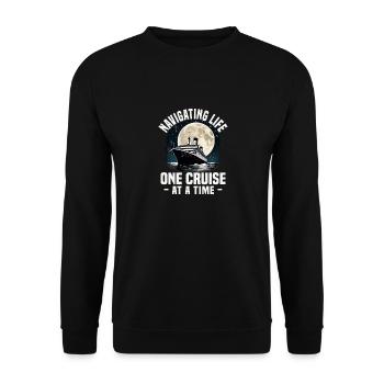 Navigating Life One Cruise At A Time Cruise Ship - Unisex Pullover - Schwarz - Vorne - Alina (178cm) & Michal (187cm)