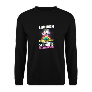 Licorne - Sweat-shirt Unisexe - noir - Devant - Alina (178cm) & Michal (187cm)