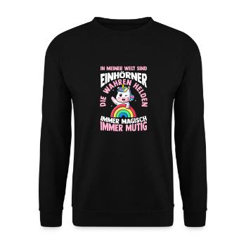 Licorne - Sweat-shirt Unisexe - noir - Devant - Alina (178cm) & Michal (187cm)