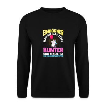 Licorne - Sweat-shirt Unisexe - noir - Devant - Alina (178cm) & Michal (187cm)