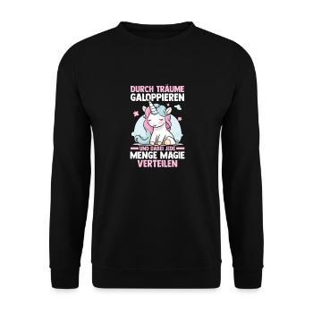 Einhorn - Unisex Pullover - Schwarz - Vorne - Alina (178cm) & Michal (187cm)