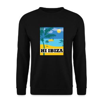 Hi Ibiza, Ibiza Beach - Unisex Sweatshirt - black - Front - Alina (178cm) & Michal (187cm)