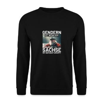 Boat Saxon - Unisex Sweatshirt - black - Front - Alina (178cm) & Michal (187cm)