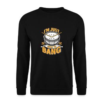 Tenor Percussion Drum | Music band drummer - Unisex Sweatshirt - black - Front - Alina (178cm) & Michal (187cm)