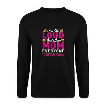 Tenor Percussion Drum | Music band drummer - Unisex Sweatshirt - black - Front - Alina (178cm) & Michal (187cm)