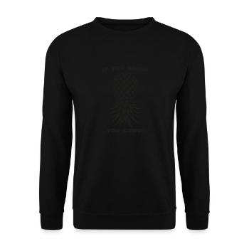 Funny Swinger Upside Down Pineapple Sexual - Unisex Sweatshirt - black - Front - Alina (178cm) & Michal (187cm)