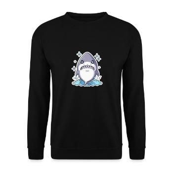 Shark Lover - Unisex Sweatshirt - black - Front - Alina (178cm) & Michal (187cm)