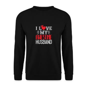 i love my awesome husband - Unisex Sweatshirt - black - Front - Alina (178cm) & Michal (187cm)