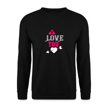 Liebe dich - Unisex Pullover - Schwarz - Vorne - Alina (178cm) & Michal (187cm)