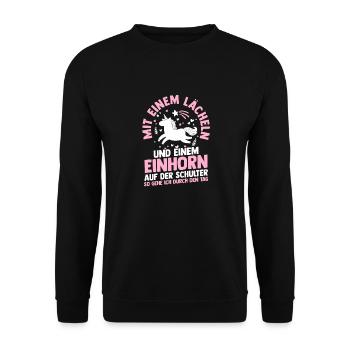 Licorne - Sweat-shirt Unisexe - noir - Devant - Alina (178cm) & Michal (187cm)