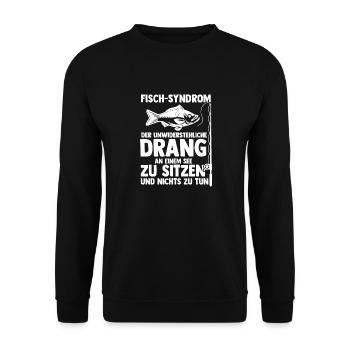 Angler Fishing Fishing Rod Fishing - Unisex Sweatshirt - black - Front - Alina (178cm) & Michal (187cm)