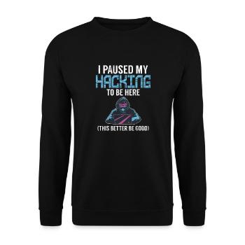 Cyber-sicherheits-hacker-hacking - Unisex Pullover - Schwarz - Vorne - Alina (178cm) & Michal (187cm)