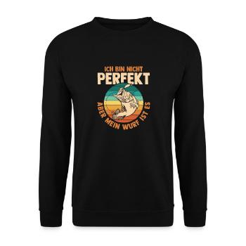 Angler Fishing Fishing Rod Fishing - Unisex Sweatshirt - black - Front - Alina (178cm) & Michal (187cm)