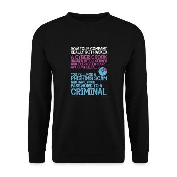 Cyber-sicherheits-hacker-hacking - Unisex Pullover - Schwarz - Vorne - Alina (178cm) & Michal (187cm)