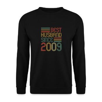 Best husband since 2009 15th wedding anniversary - Unisex Sweatshirt - black - Front - Alina (178cm) & Michal (187cm)