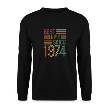 Best wife since 1974 50th wedding anniversary - Unisex Sweatshirt - black - Front - Alina (178cm) & Michal (187cm)