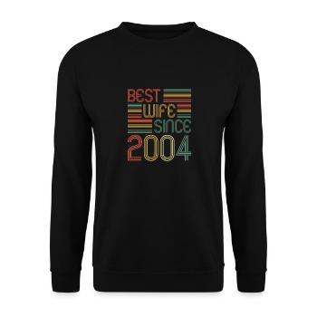 Best wife since 2004 20th wedding anniversary - Unisex Sweatshirt - black - Front - Alina (178cm) & Michal (187cm)