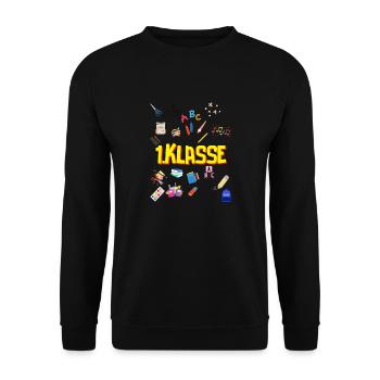 School Enrolment, 1st Grade, Back to School, School Beginners - Unisex Sweatshirt - black - Front - Alina (178cm) & Michal (187cm)