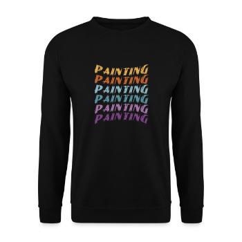 Peinture Peinture Coulée Vernis Construction Peinture - Sweat-shirt Unisexe - noir - Devant - Alina (178cm) & Michal (187cm)