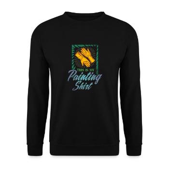 This is my painting shirt Dekorieren Gießen Malen - Unisex Pullover - Schwarz - Vorne - Alina (178cm) & Michal (187cm)