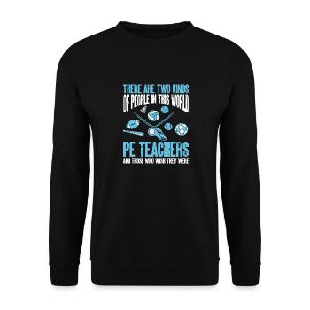 Sportlehrer Sport Lehrer Sportunterricht - Unisex Pullover - Schwarz - Vorne - Alina (178cm) & Michal (187cm)