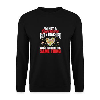 Sportlehrer Sport Lehrer Sportunterricht - Unisex Pullover - Schwarz - Vorne - Alina (178cm) & Michal (187cm)