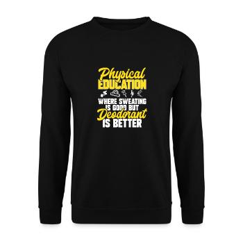 Sportlehrer Sport Lehrer Sportunterricht - Unisex Pullover - Schwarz - Vorne - Alina (178cm) & Michal (187cm)