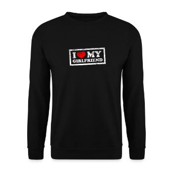 I Love My Girlfriend - Unisex Sweatshirt - black - Front - Alina (178cm) & Michal (187cm)