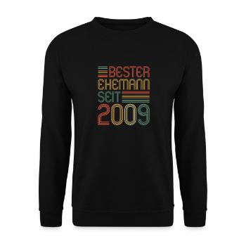 Best husband since 2009 15th wedding anniversary - Unisex Sweatshirt - black - Front - Alina (178cm) & Michal (187cm)