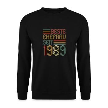 Meilleure épouse depuis 1989 35e anniversaire de mariage - Sweat-shirt Unisexe - noir - Devant - Alina (178cm) & Michal (187cm)