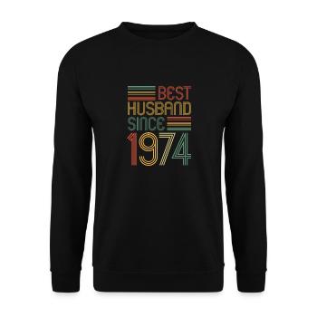 Best husband since 1974 50th wedding anniversary - Unisex Sweatshirt - black - Front - Alina (178cm) & Michal (187cm)