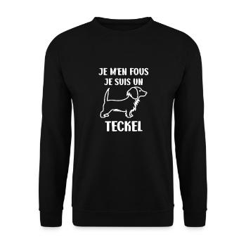 Humour chien teckel - Sweat-shirt Unisexe - noir - Devant - Alina (178cm) & Michal (187cm)