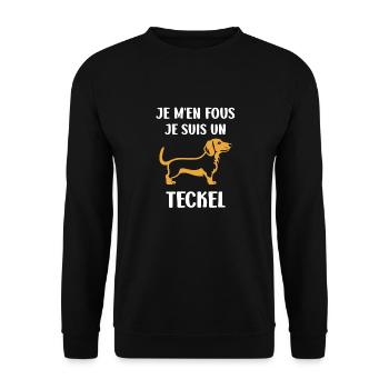 Humour chien teckel - Sweat-shirt Unisexe - noir - Devant - Alina (178cm) & Michal (187cm)