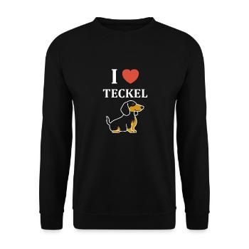 Humour chien teckel - Sweat-shirt Unisexe - noir - Devant - Alina (178cm) & Michal (187cm)