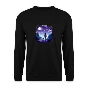 Dog Owner Dog Mom T-shirt Walk T Women - Unisex Sweatshirt - black - Front - Alina (178cm) & Michal (187cm)