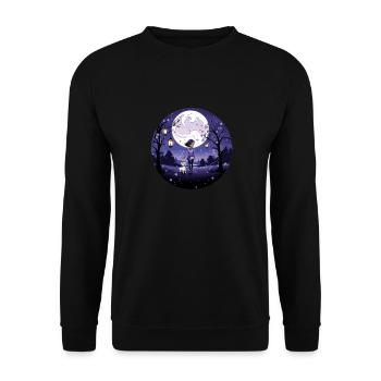Kawaii Stuff dog mom walking t-shirt for dogmoms - Unisex Sweatshirt - black - Front - Alina (178cm) & Michal (187cm)