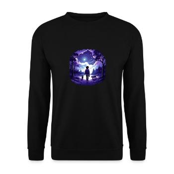 T-shirt rêveur de propriétaire de chien - Sweat-shirt Unisexe - noir - Devant - Alina (178cm) & Michal (187cm)