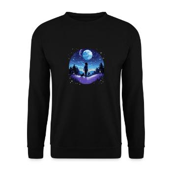 Dog owner Dog mom T Dog owner Dogmom - Unisex Sweatshirt - black - Front - Alina (178cm) & Michal (187cm)
