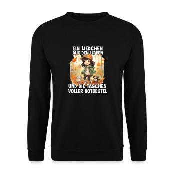 Cute dog owner t-shirt dog mom - Unisex Sweatshirt - black - Front - Alina (178cm) & Michal (187cm)