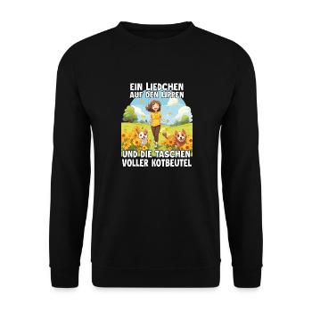 Funny dog owner t-shirt dog mom dogs - Unisex Sweatshirt - black - Front - Alina (178cm) & Michal (187cm)
