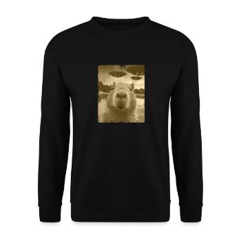 Selfie drôle de Capybara - Sweat-shirt Unisexe - noir - Devant - Alina (178cm) & Michal (187cm)