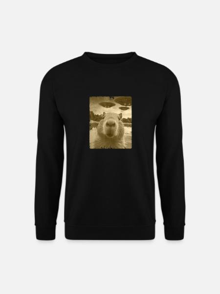 Selfie drôle de Capybara - Sweat-shirt Unisexe - noir