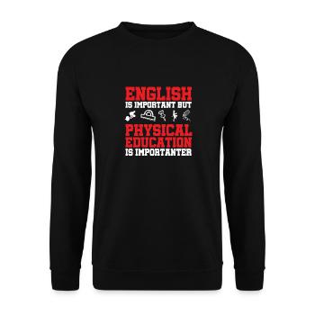 Sportlehrer Sport Lehrer Sportunterricht - Unisex Pullover - Schwarz - Vorne - Alina (178cm) & Michal (187cm)