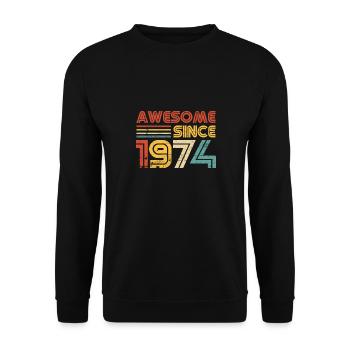 50th Birthday Vintage 1974 Classic Birthday 50 Yea - Unisex Sweatshirt - black - Front - Alina (178cm) & Michal (187cm)
